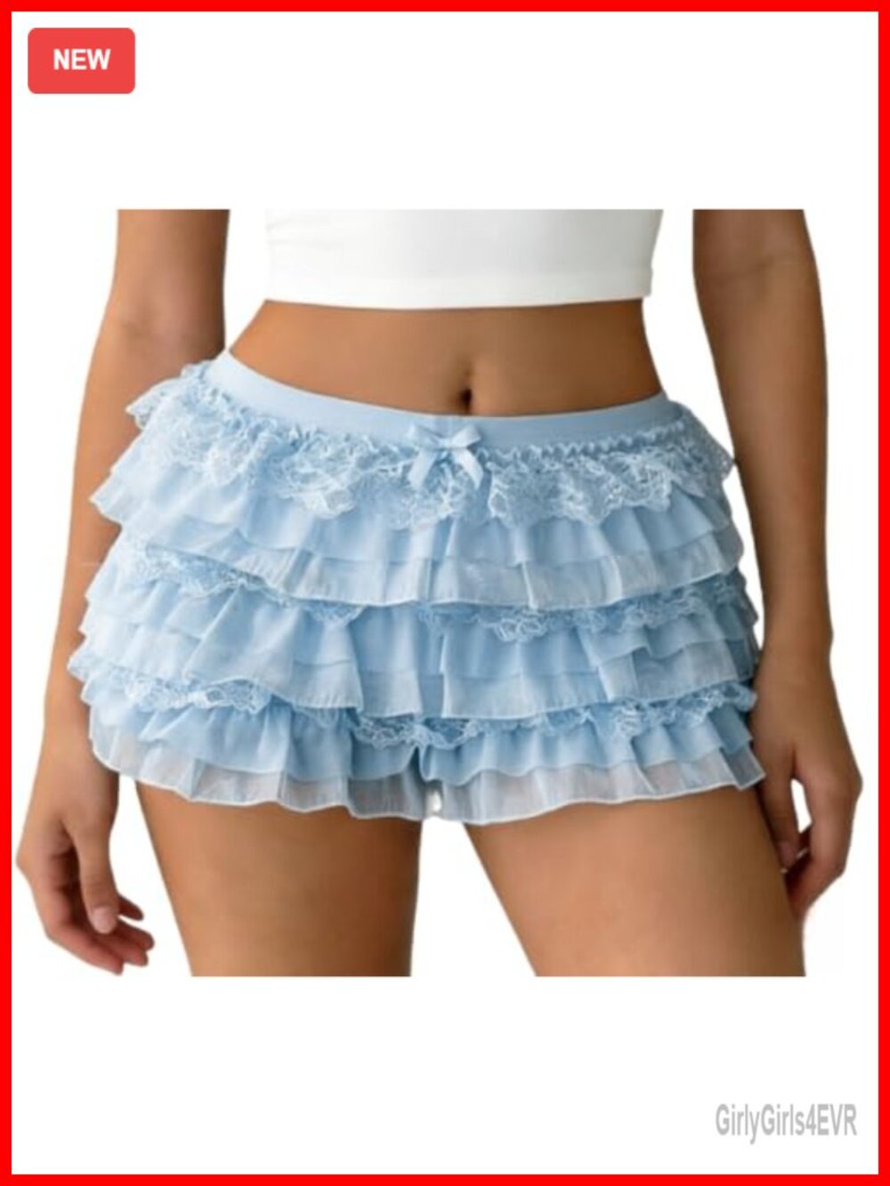 Y2K Lace Layered Mini Skirt Ruffle Tiered Skort for Women